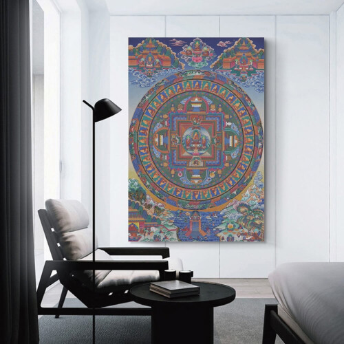Tibetansk Thangka lerretsbilde 30x43 cm 2