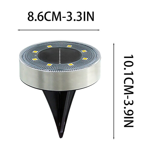 Luci solari da terra con 8 LED per giardino e vialetto 1