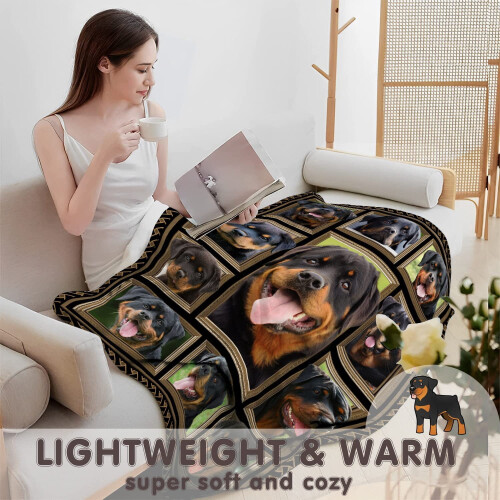 Rottweiler tæppe 50x60 tommer – blød polyester 1