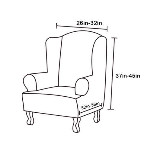 Light Green Jacquard Wingback Armchair Cover 1