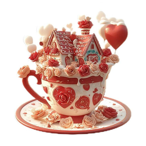 2D Valentin-napi cupcake dekoráció - akril asztaldísz 1