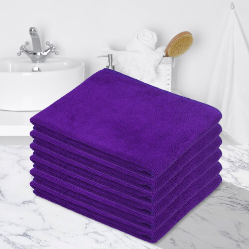 Lila Badetuch-Set, 6er-Pack, 30 x 60 cm 2