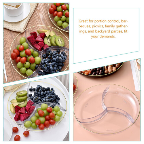 Transparente Snackschale aus Kunststoff mit Fächern 1