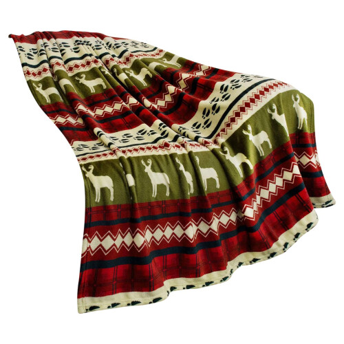 Coperta in pile con renne natalizie 2