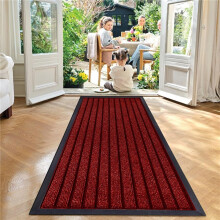 (Red, 80 x 300 cm - XL Runner) 1pc Heavy Duty Rubber Runner & Area Rug | Outdoor Waterproof PVC Backing Non Slip Floor Carpet