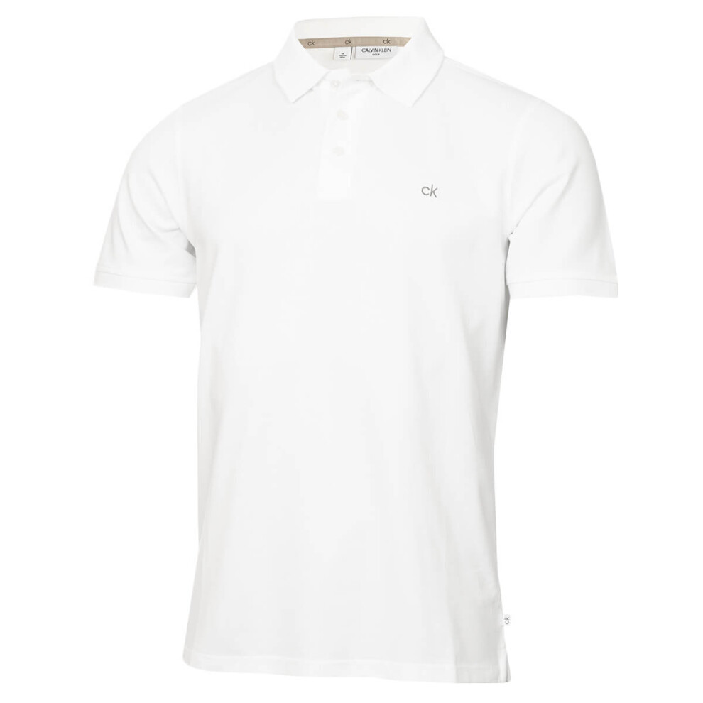 Calvin Klein (Xl, ) Mens 2026 Planet Friendly Moisture Wicking Supersoft Polo Shirt White