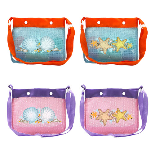Kids Beach Bag With Starfish Shell-Blue orange belt shell 1