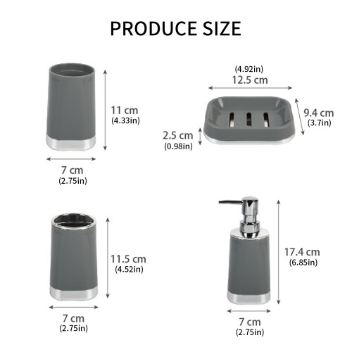 Plastic Bathroom Storage Systems Toilet Paper Holder-Gray 2