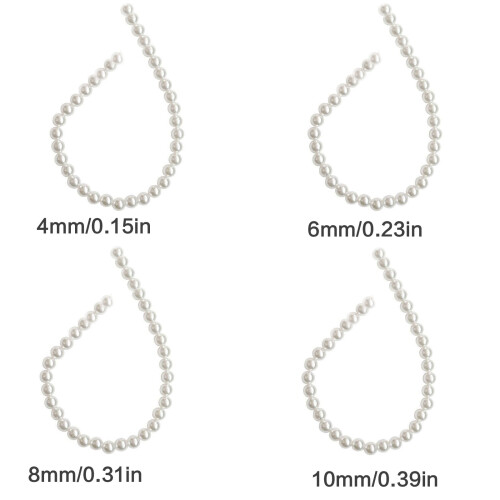 White Resin Imitation Pearls With Hole Easy Threading-8mm 1