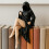 Mysterious Statue Black Robe Mask Resin Decoration Home-A 2