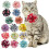 Handcrafted 8cm Multicolored Applique Pet Collar Accent Elastic 2