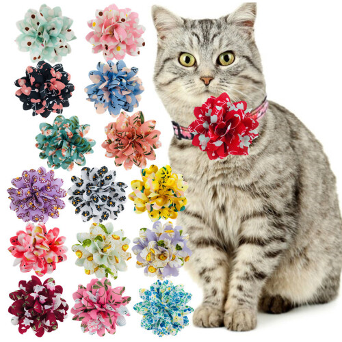 Handcrafted 8cm Multicolored Applique Pet Collar Accent Elastic 1