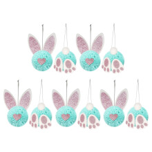 Oreilles de lapin suspendues sur le thème du-Bleu Vert