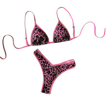 1 Set Leopard Swimwear with Adjustable-Rose leopard print XS
