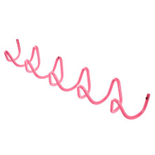 Rusts Resistant Metal 5 Hook Wall Hook Set Waved Pattern-Pink