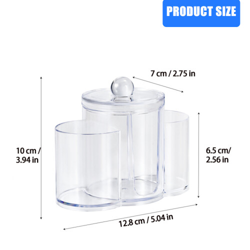 3 in 1 Plastic Makeup Cotton Pad Holder Vertical Space-Black 2