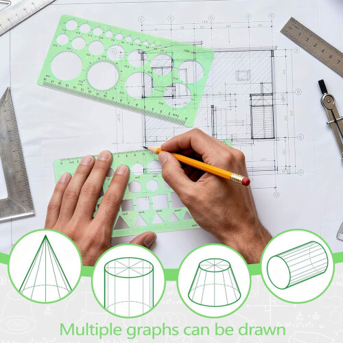 4Pcs Clear Plastic Geometric Stencils Multifunctional Circlular 1
