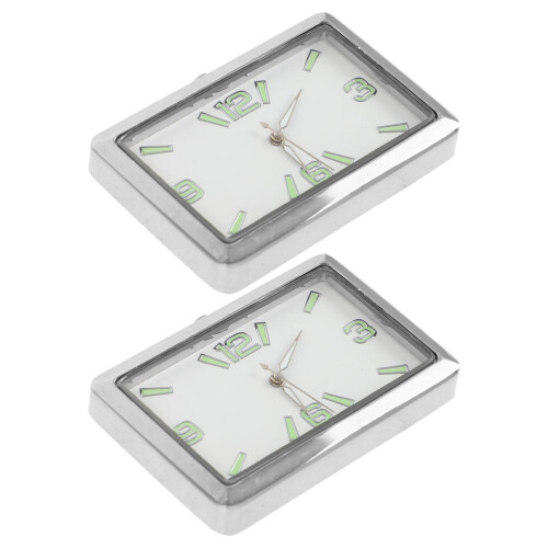 2Pièces Tableau Bord Alliage Argent Mini Lumineuses