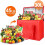 Geïsoleerde, herbruikbare boodschappentas, extra groot, rood, 1 stuk 4