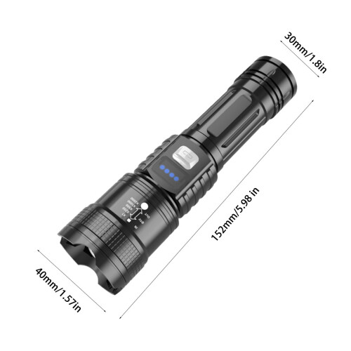 Retractable Flashlight with Power Display P50 2