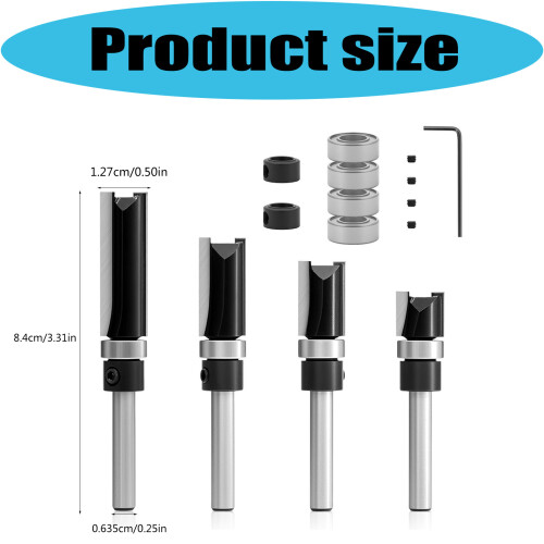 Black Coated Bearing Router Bit with Bearing for Improved 2
