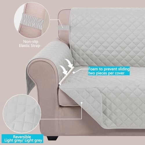 Funda reversible para sofá de dos plazas – 78" de ancho 2