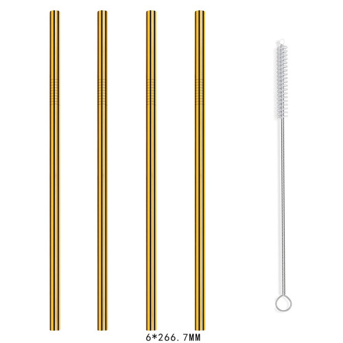 4er-Pack Edelstahl-Trinkhalme, 26,7 cm 1