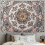 Mandala-Wandteppich, Boho-Stil, rosa Blumenmuster 2