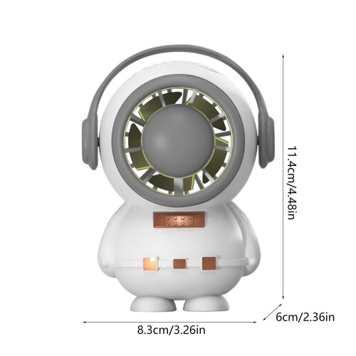 Mini USB-bordvifte med nattlys, 3 hastigheter, grå 1