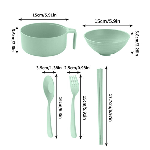 Ensemble de tasses à soupe pour micro-ondes avec couvercles et ustensiles 2