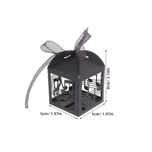 25Pcs Black Music Note Dessert Boxes Paper Cookie Gift Packaging 1