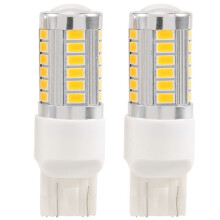7443, T20 LED-Lampor BäRnstensgul 900 Lumen Superstarka Blinkersljus Bromsstopp Parkeringsljus Back- Backljus Bakljuslampa (Paket med 2)