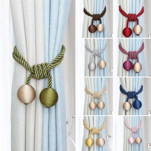 Support de rideau en tissu à boule suspendue (4 pièces)