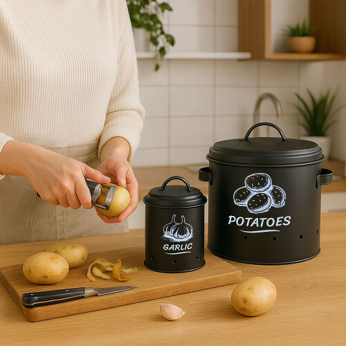 Scatole per conservare patate, cipolle e aglio - Set da 3 1