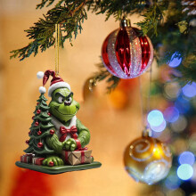 Grinch Acrylic Tree Ornament Black 1PC