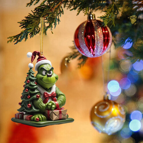 Grinch Acrylic Tree Ornament Black 1PC