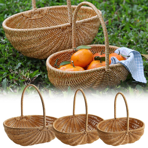 Cesta de picnic de mimbre con asa
