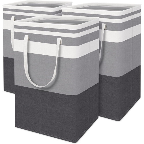 Conjunto de 3 cestos de roupa suja impermeáveis e independentes
