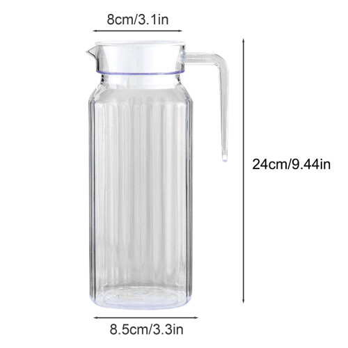 1.1L Shatterproof Acrylic Juice Pitcher with Handle and Lid 2