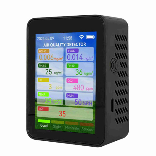 Monitor kvality ovzduší s CO2, PM2.5, teplotou a vlhkostí