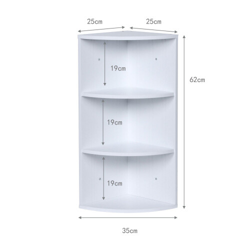 Hjørnehylde med 3 niveauer - Pladsbesparende MDF-design 2