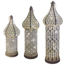 Lanterne marocaine creuse à LED en fer forgé (1 pièce)