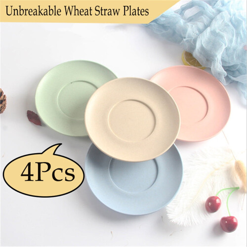 MesaSe 4er-Pack Weizenstrohteller, 15 cm