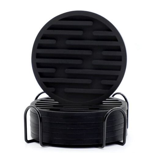 Conjunto de 6 porta-copos de silicone de 9,9 cm (3,9 pol.)