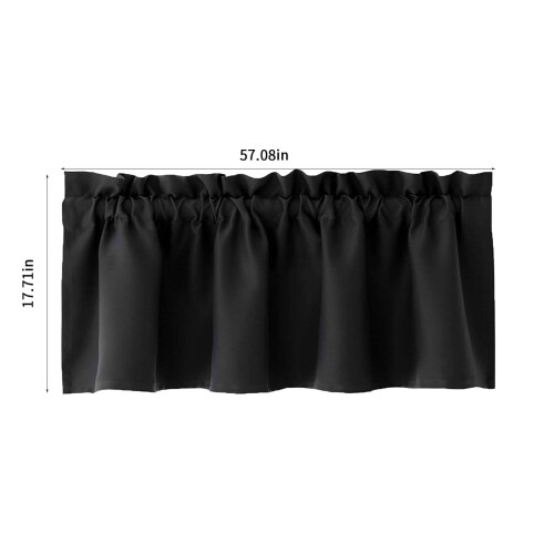 Svart kappa gardin 137x43 cm polyester stångficka 2