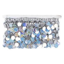 Dentelle à franges et pompons à paillettes, accessoires faits main pour costumes de scène, foulard de hanche pour danse orientale, ceinture à