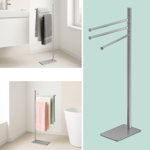 Stainless Steel Towel Rack, 3 Bars, Freestanding 2