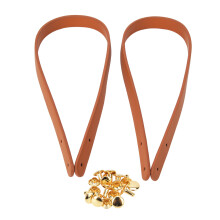 Bandoulière en cuir pour sac à main avec rivets, trous de couture pré-percés pour une personnalisation facile. Design rétro minimaliste