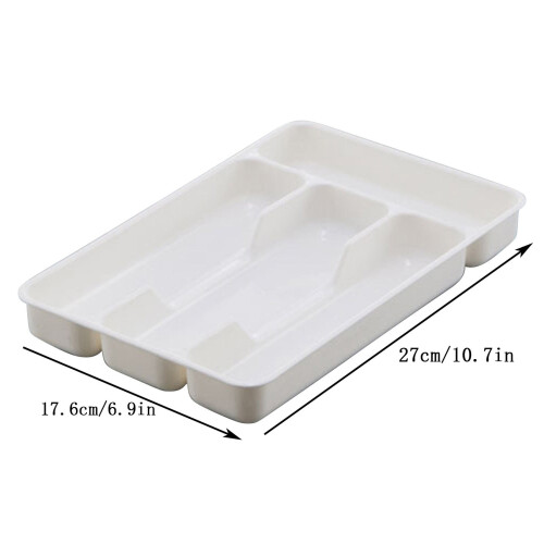 Plastic Drawer Organizer Tray with 4 Compartments, 10.7x6.9 1