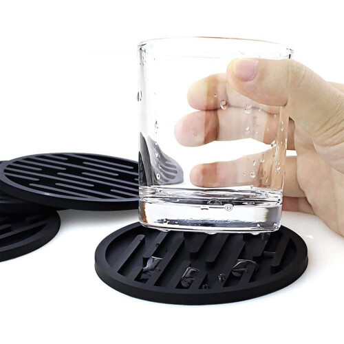 Conjunto de 6 porta-copos de silicone de 9,9 cm (3,9 pol.) 2
